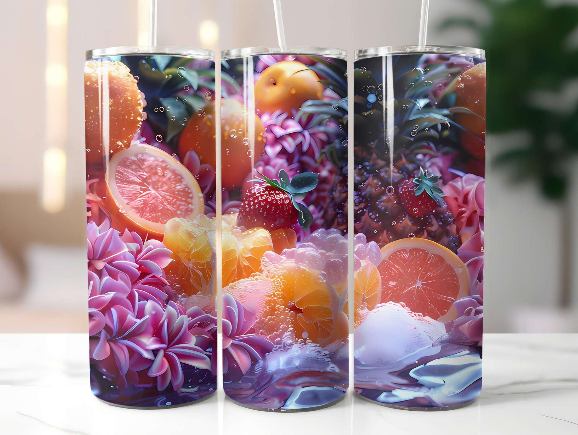 Golden Tropicals 3 Tumbler Wrap - CraftNest - Digital Crafting and Art
