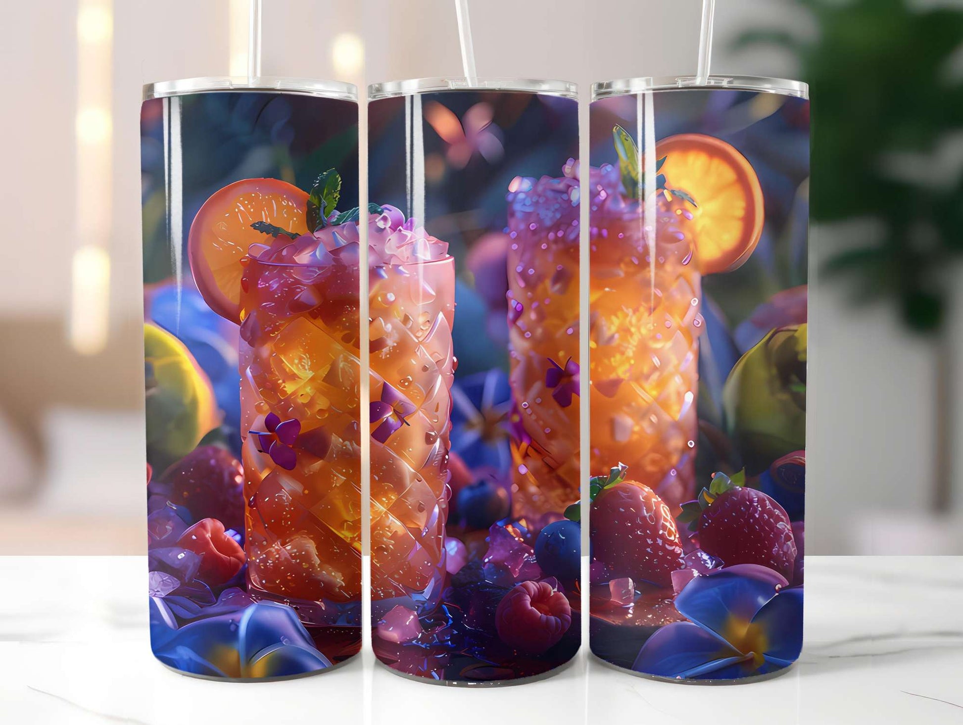 Golden Tropicals 3 Tumbler Wrap - CraftNest - Digital Crafting and Art