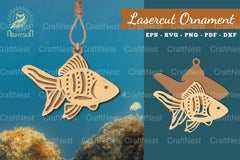 Goldfish Laser Cut Ornament Clipart Bundle - CraftNest - Digital Crafting and Art