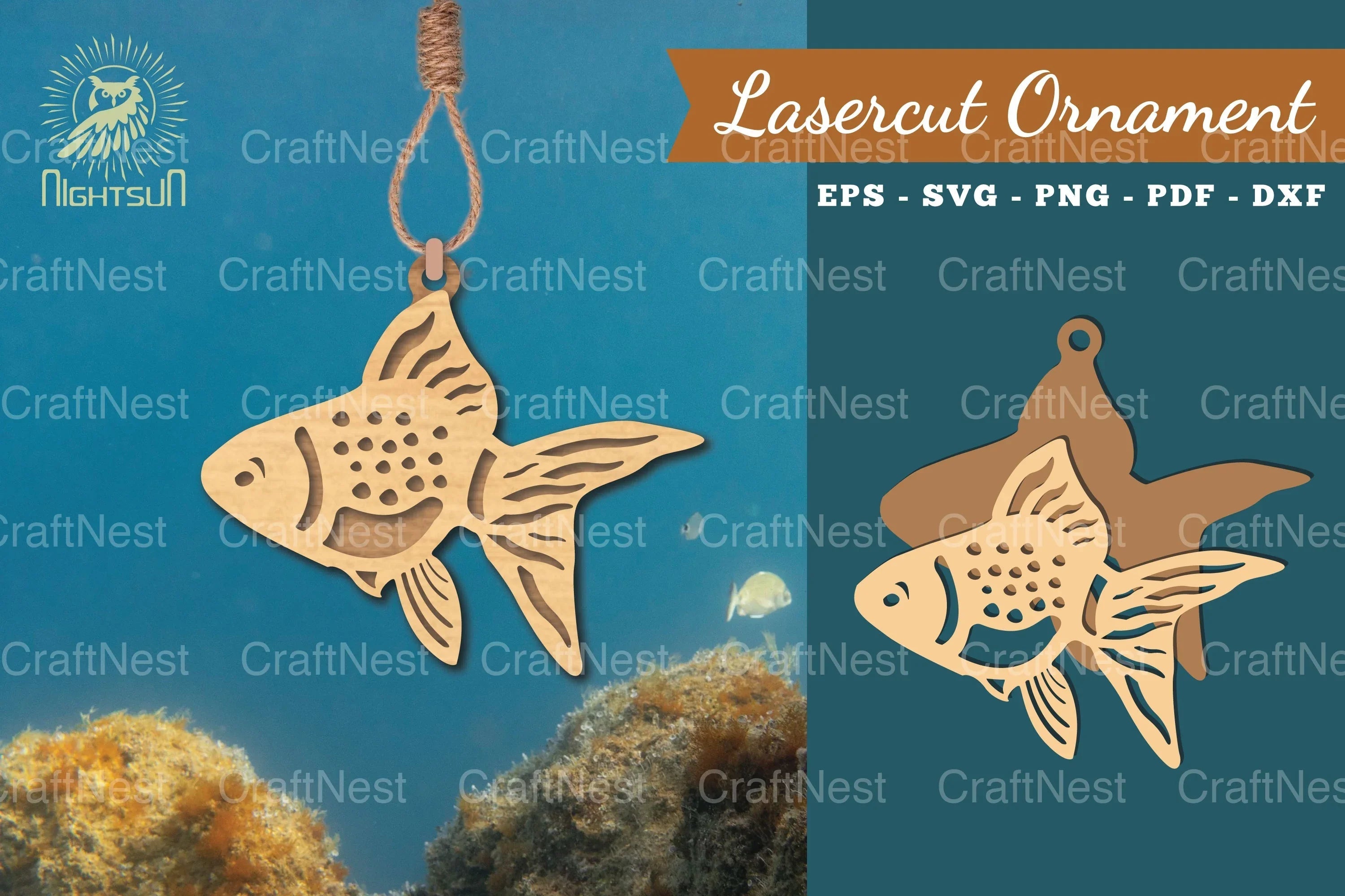 Goldfish Laser Cut Ornament Clipart Bundle - CraftNest - Digital Crafting and Art