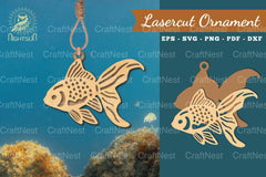 Goldfish Laser Cut Ornament Clipart Bundle - CraftNest - Digital Crafting and Art
