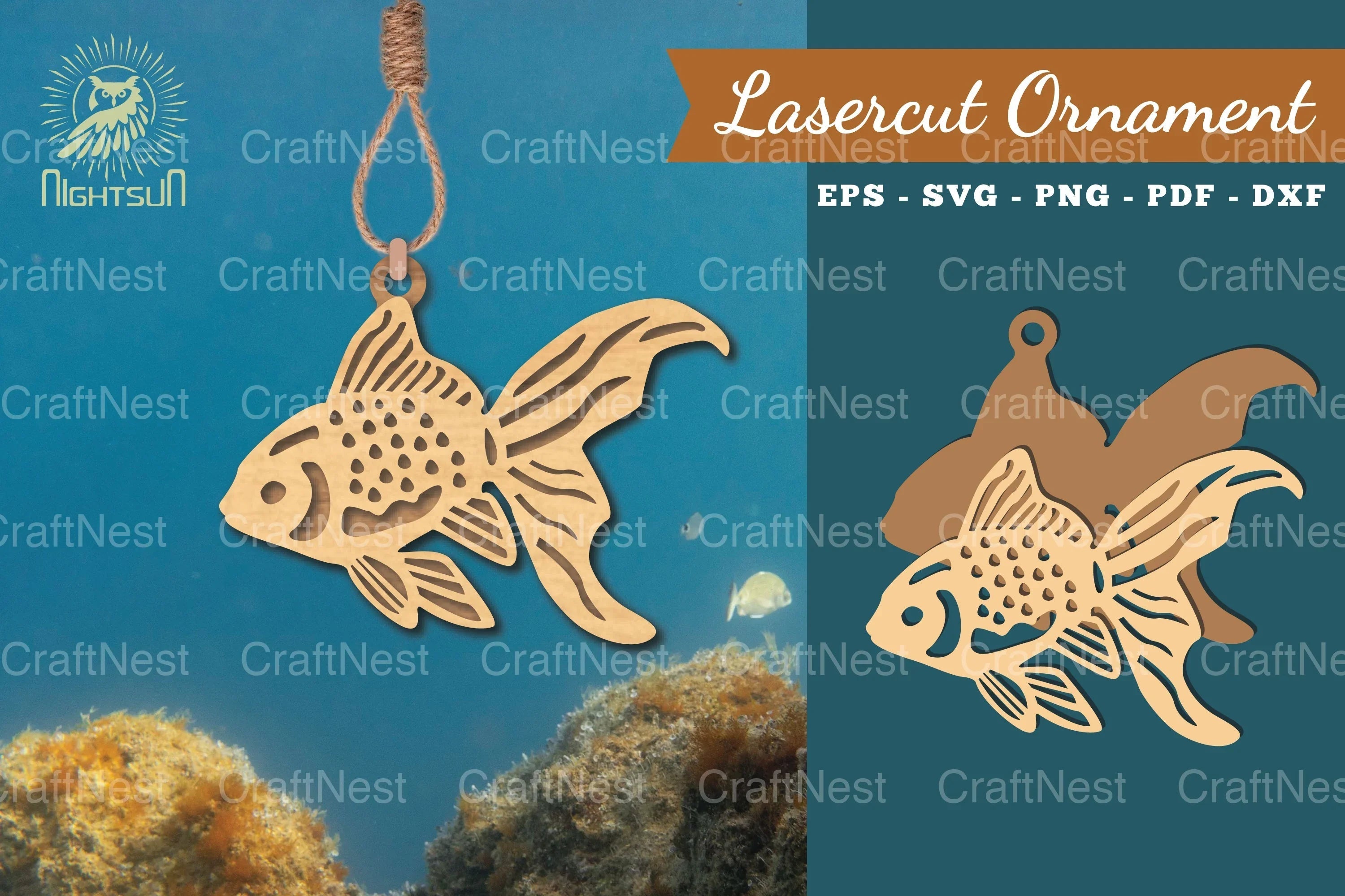 Goldfish Laser Cut Ornament Clipart Bundle - CraftNest - Digital Crafting and Art