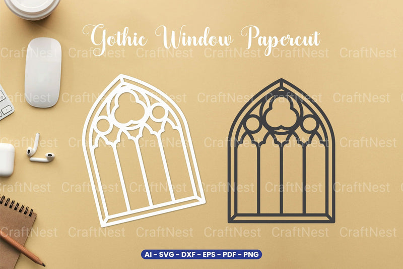 Gothic Window Papercut SVG Bundle - CraftNest - Digital Crafting and Art