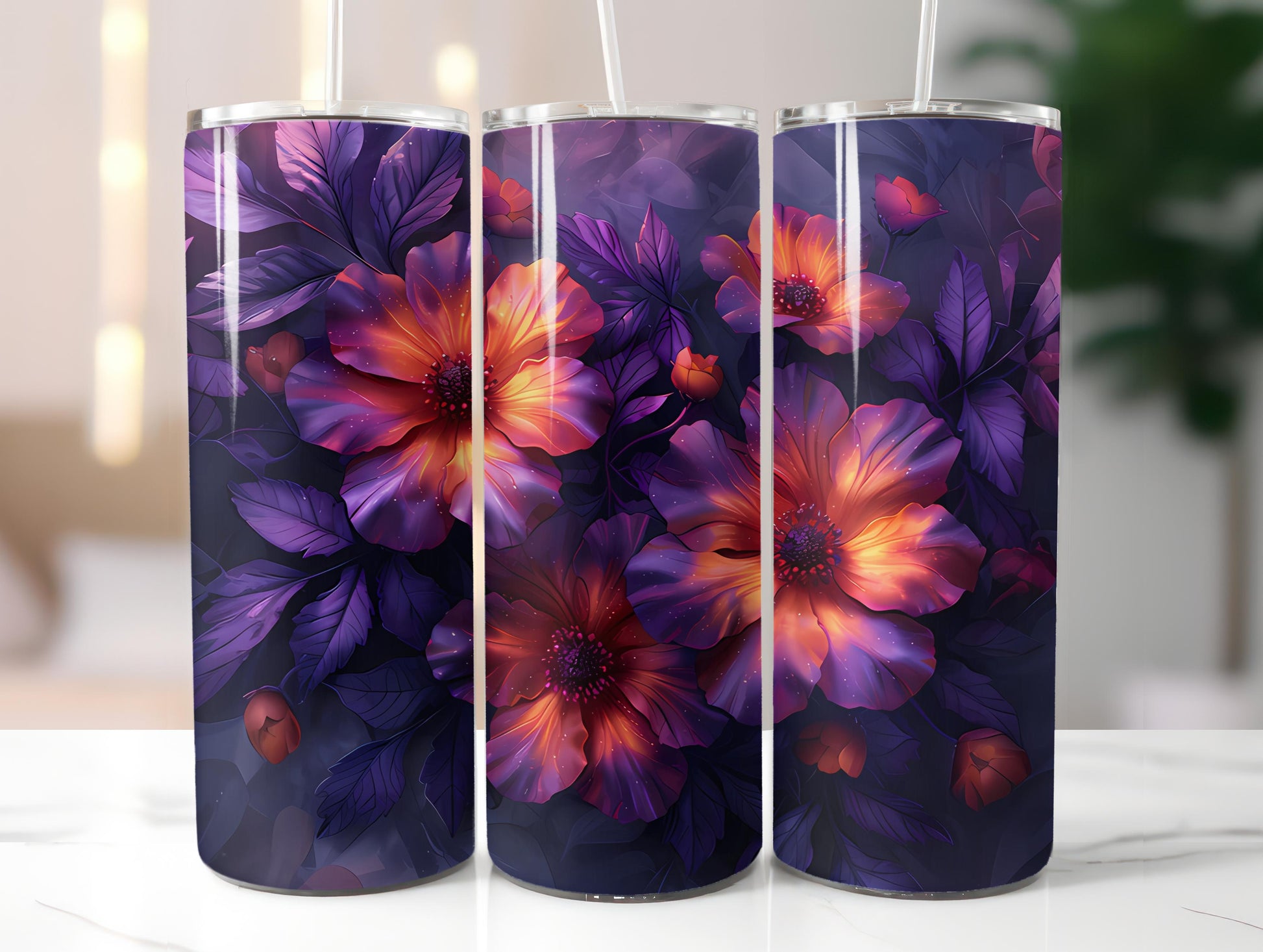 Gothic Flowers Tumbler Wrap - CraftNest - Digital Crafting and Art