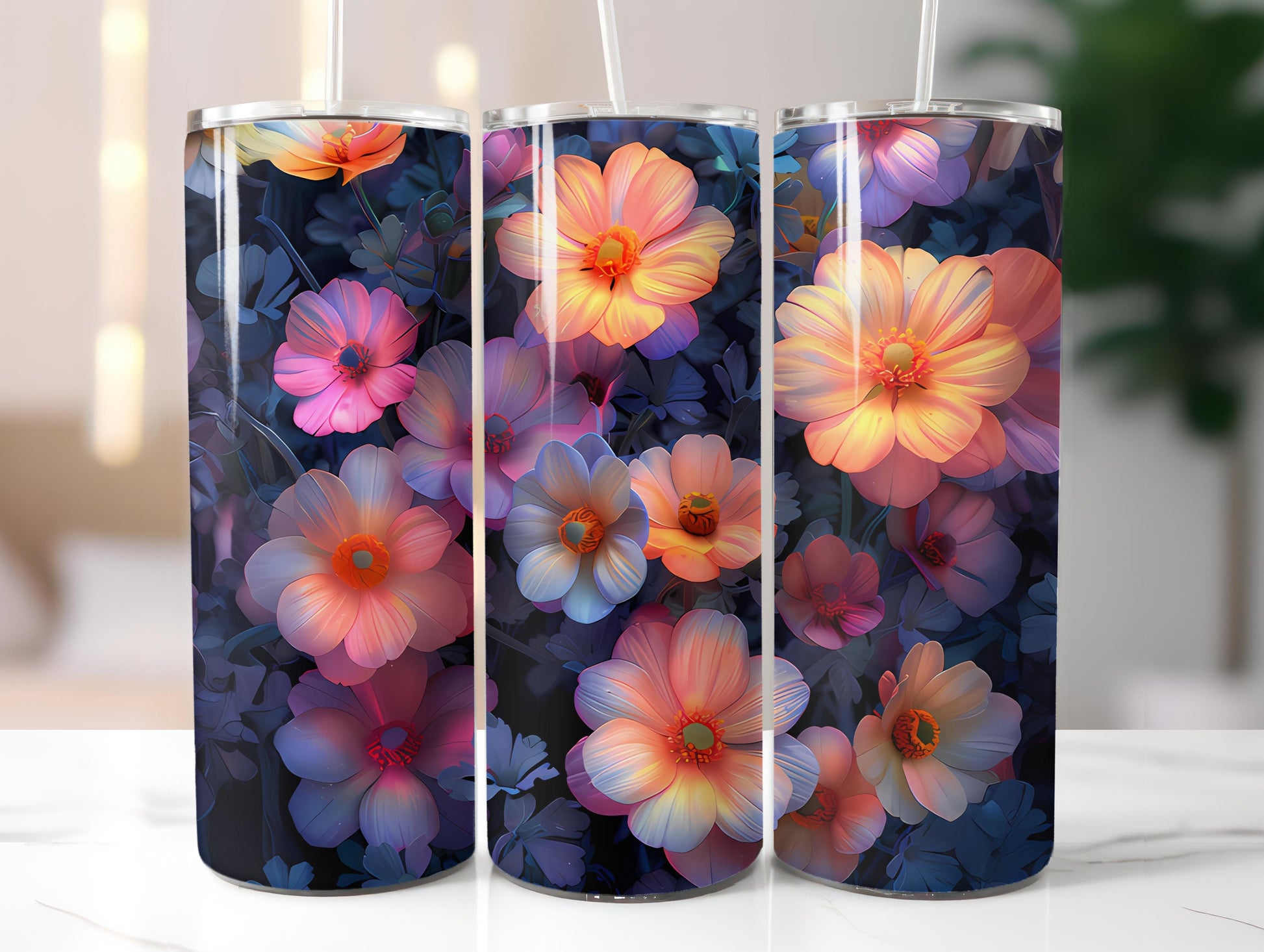 Gothic Flowers Tumbler Wrap - CraftNest - Digital Crafting and Art
