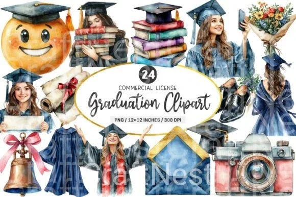 Graduation Clipart Bundle - CraftNest - Digital Crafting and Art