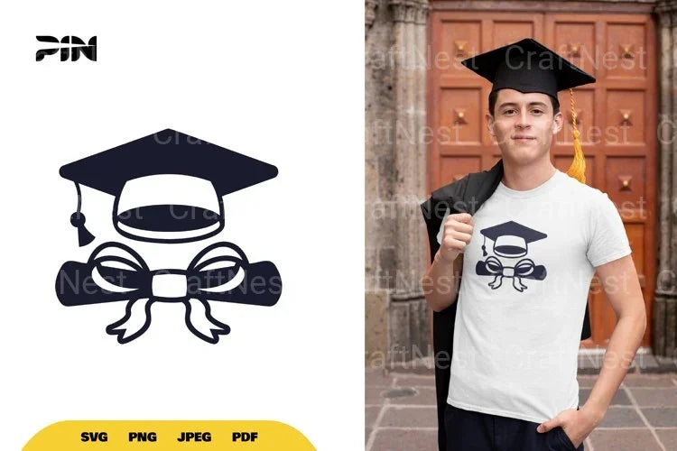 Graduation Hat and Diploma SVG Bundle - CraftNest - Digital Crafting and Art