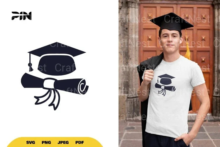 Graduation Hat and Diploma SVG Bundle - CraftNest - Digital Crafting and Art