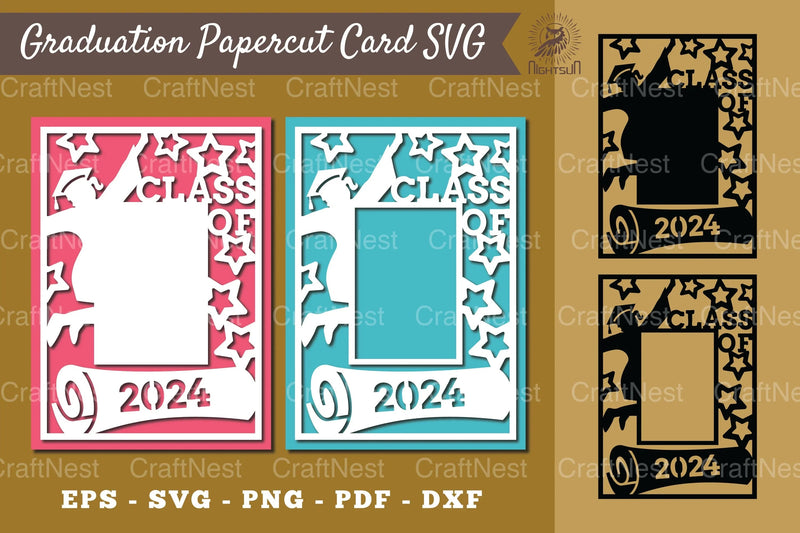 Graduation Papercut Card SVG Bundle - CraftNest - Digital Crafting and Art