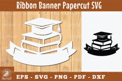 Graduation Ribbon Banner Papercut SVG Bundle - CraftNest - Digital Crafting and Art