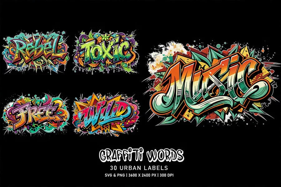 Graffiti Words - CraftNest - Digital Crafting and Art