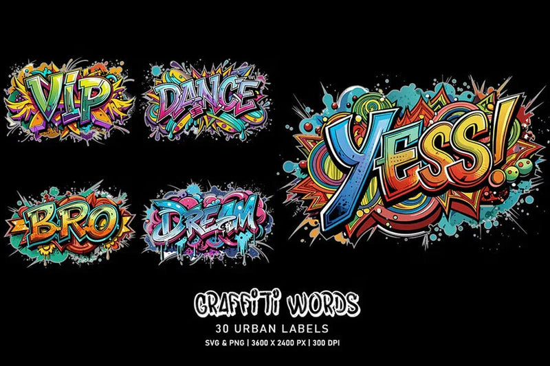 Graffiti Words - CraftNest - Digital Crafting and Art
