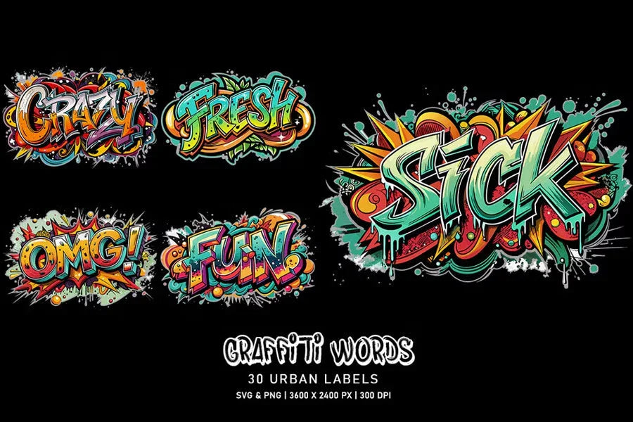Graffiti Words - CraftNest - Digital Crafting and Art