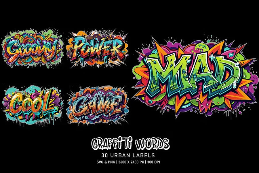 Graffiti Words - CraftNest - Digital Crafting and Art