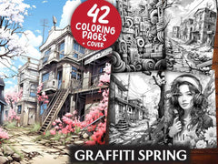 Graffiti Spring Coloring Books - CraftNest