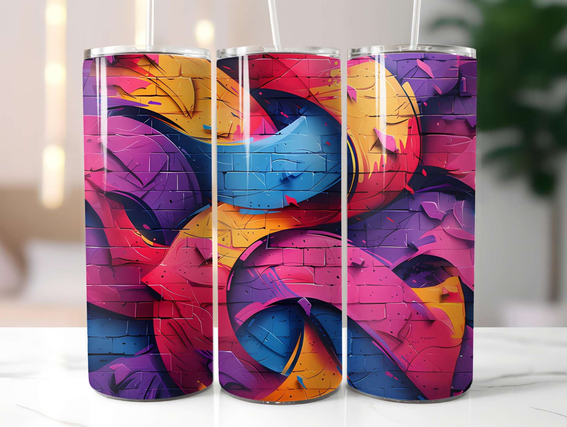 Graphic Graffiti Summer 3 Tumbler Wrap - CraftNest - Digital Crafting and Art