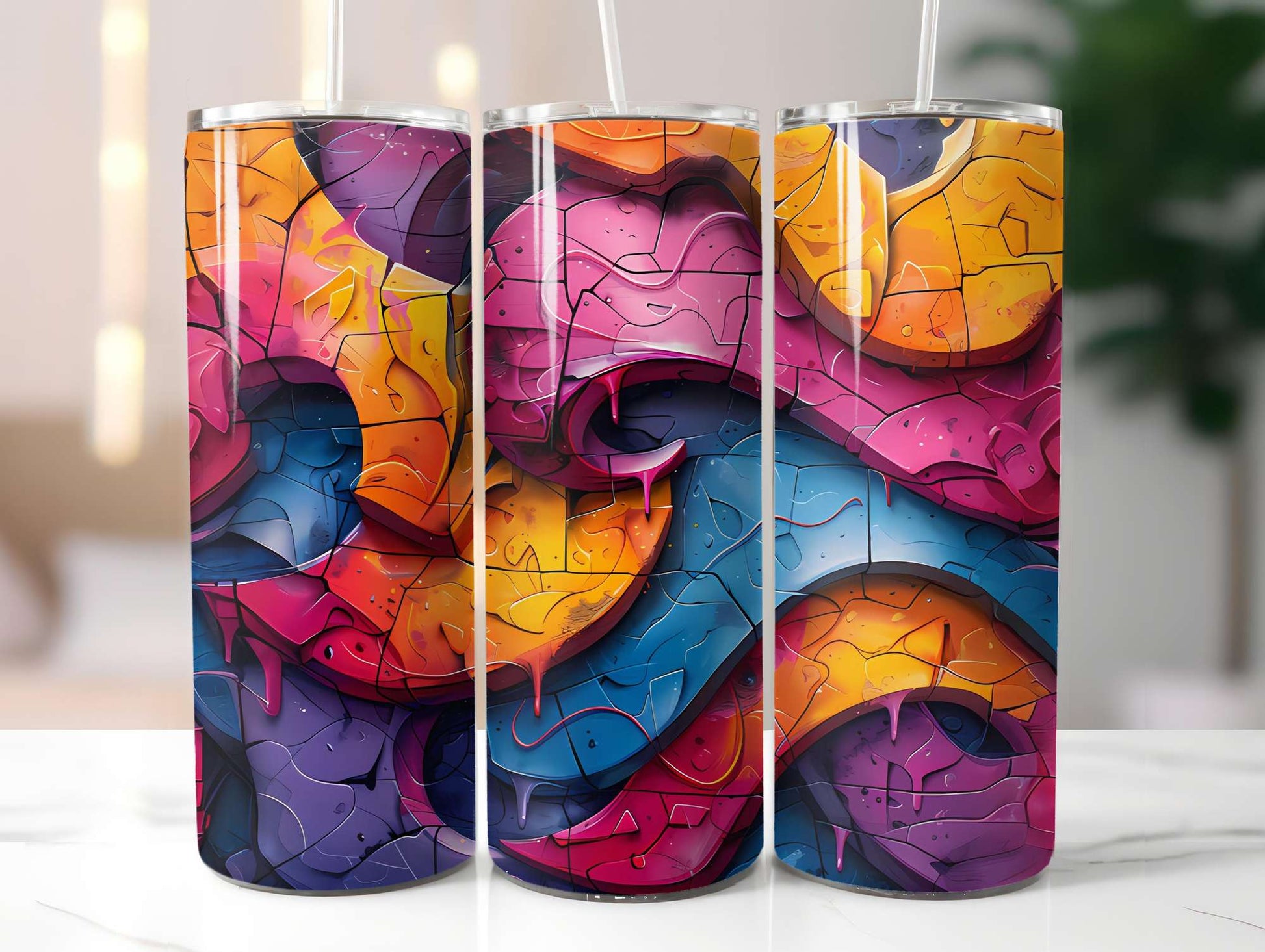 Graphic Graffiti Summer 3 Tumbler Wrap - CraftNest - Digital Crafting and Art