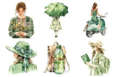 Green Spring Travel Clipart Bundle - CraftNest - Digital Crafting and Art