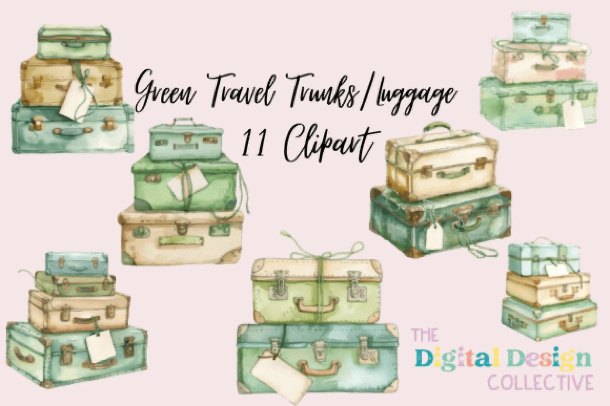 Green Trunk Clipart Bundle - CraftNest - Digital Crafting and Art