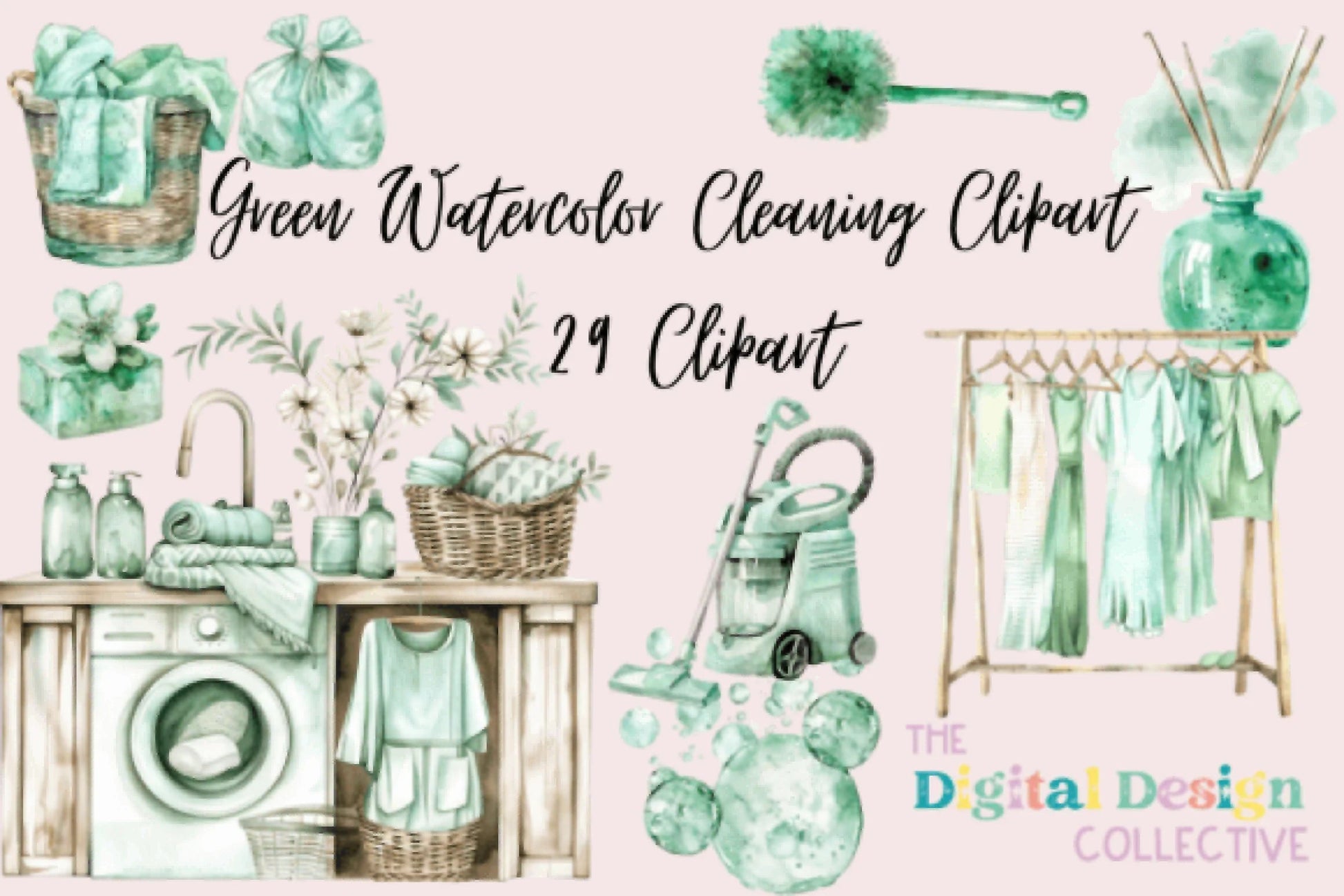 Eco-Friendly Green Cleaning Clipart Bundle - CraftNest - Digital Crafting and Art