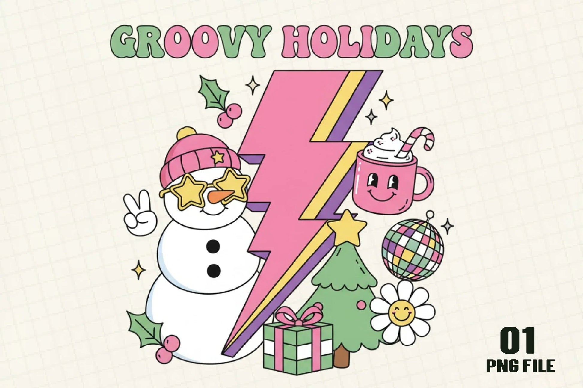 Groovy Holidays Clipart Bundle - CraftNest - Digital Crafting and Art