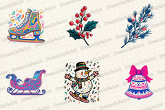 Groovy Retro Christmas Clipart Bundle - CraftNest - Digital Crafting and Art