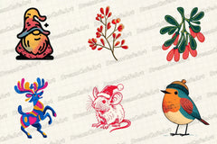 Groovy Retro Christmas Clipart Bundle - CraftNest - Digital Crafting and Art