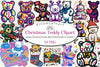 Groovy Retro Christmas Teddy Clipart Bundle