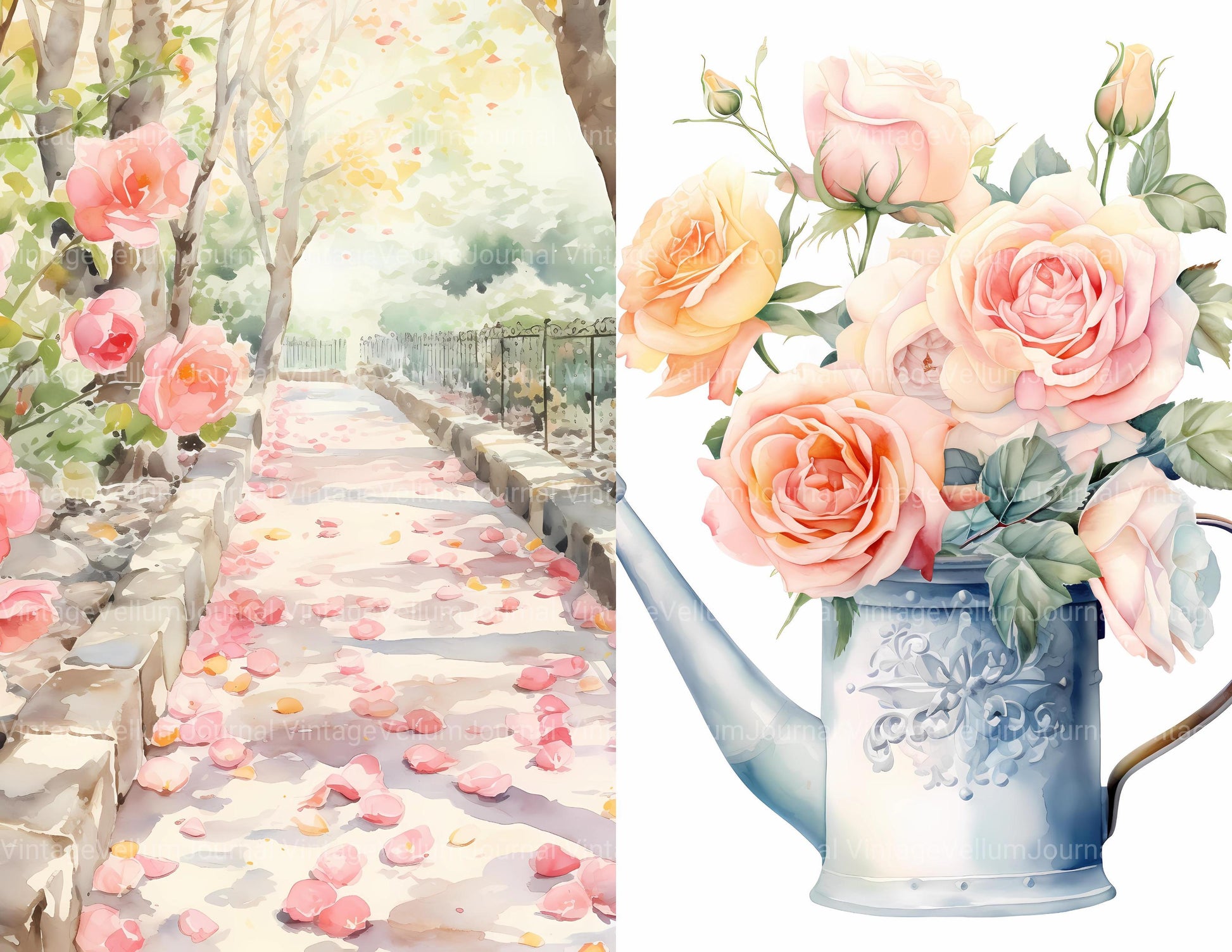 Garden Roses Junk Journal Pages - CraftNest