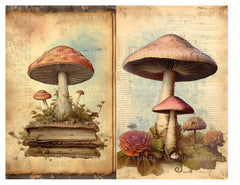 Mushroom Books Junk Journal Pages - CraftNest