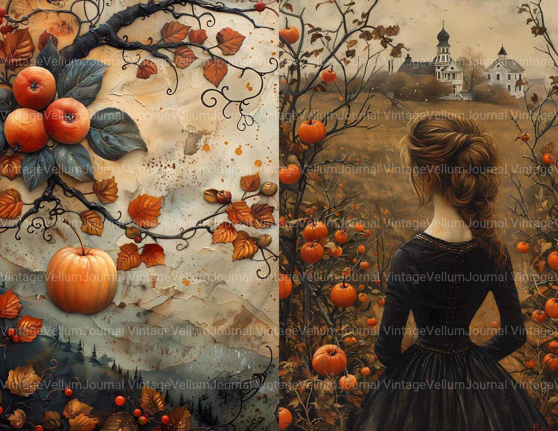 Autumn Apple Junk Journal Pages - CraftNest - Digital Crafting and Art