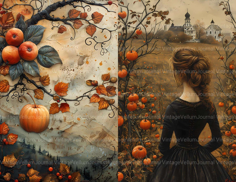 Autumn Apple Junk Journal Pages - CraftNest - Digital Crafting and Art