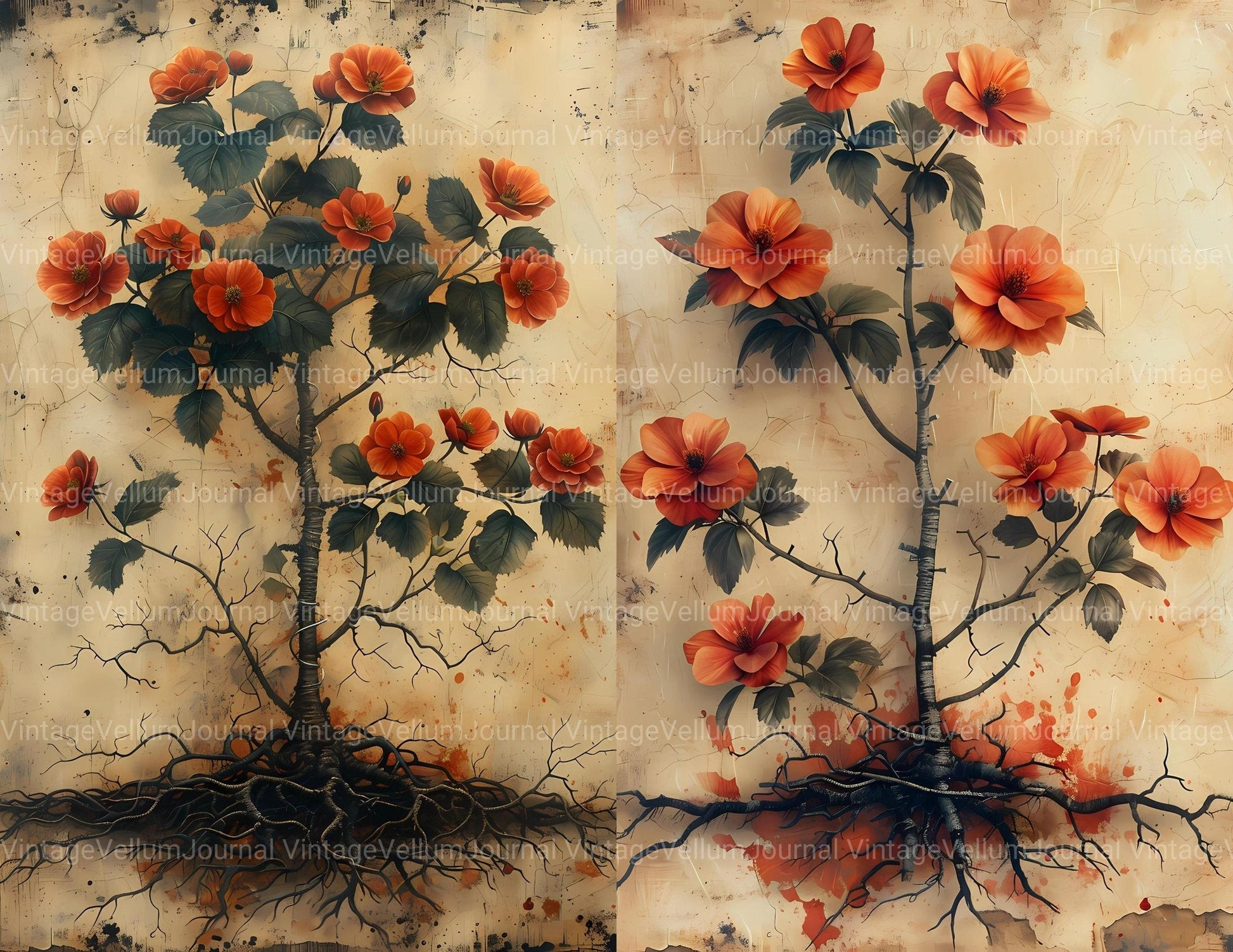 Begonias Flowers Junk Journal Pages - CraftNest