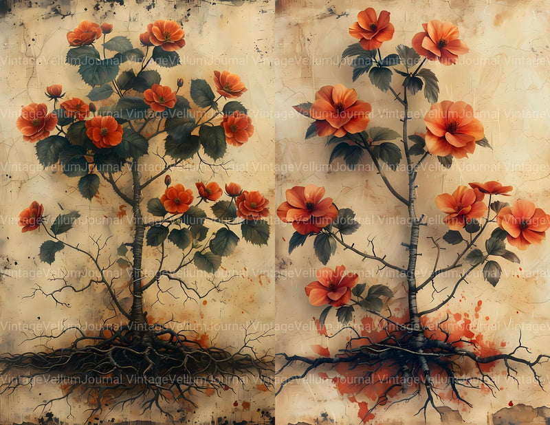 Begonias Flowers Junk Journal Pages - CraftNest