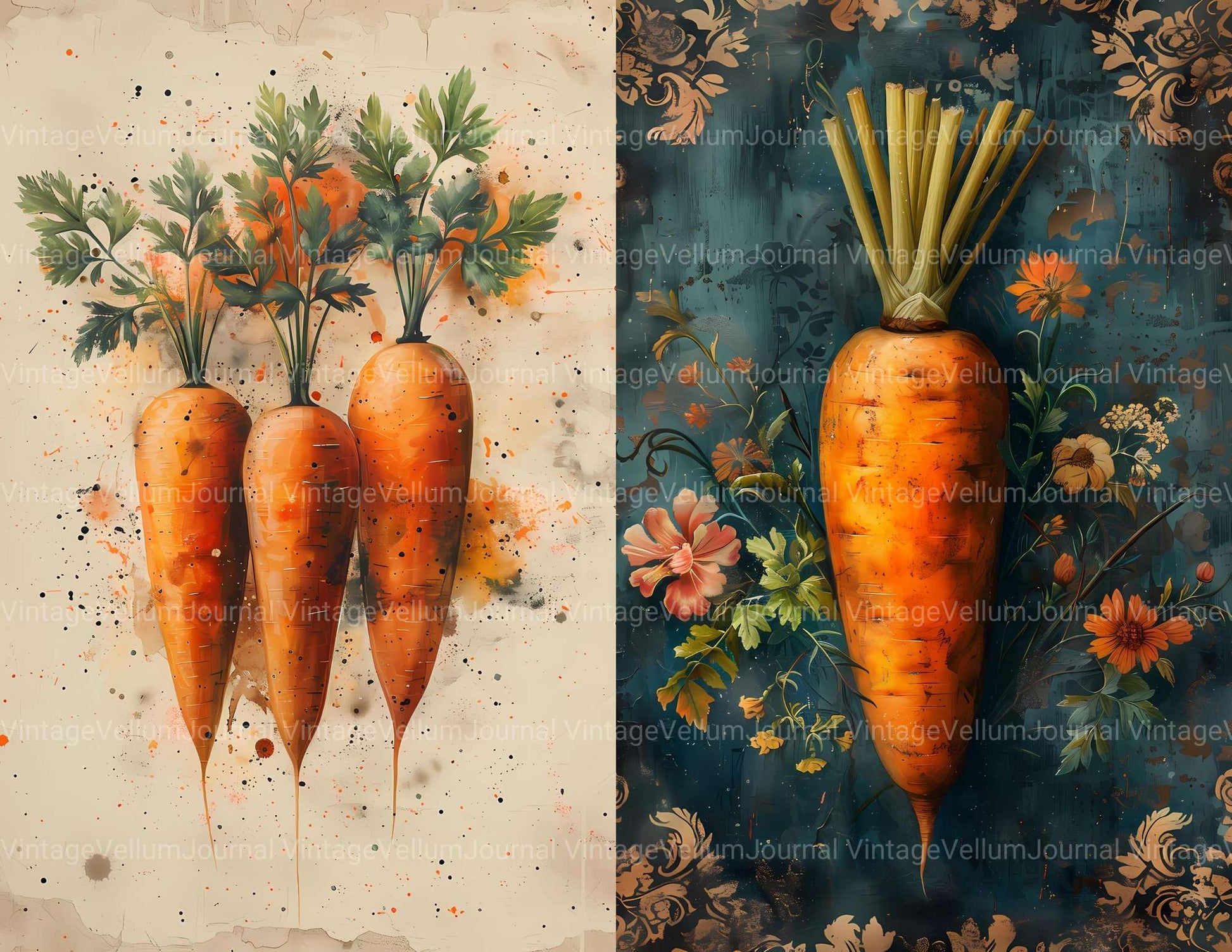 Carrot Junk Journal Pages - CraftNest - Digital Crafting and Art