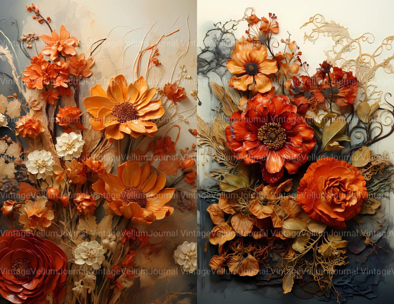 Burnt Orange Junk Journal Pages - CraftNest
