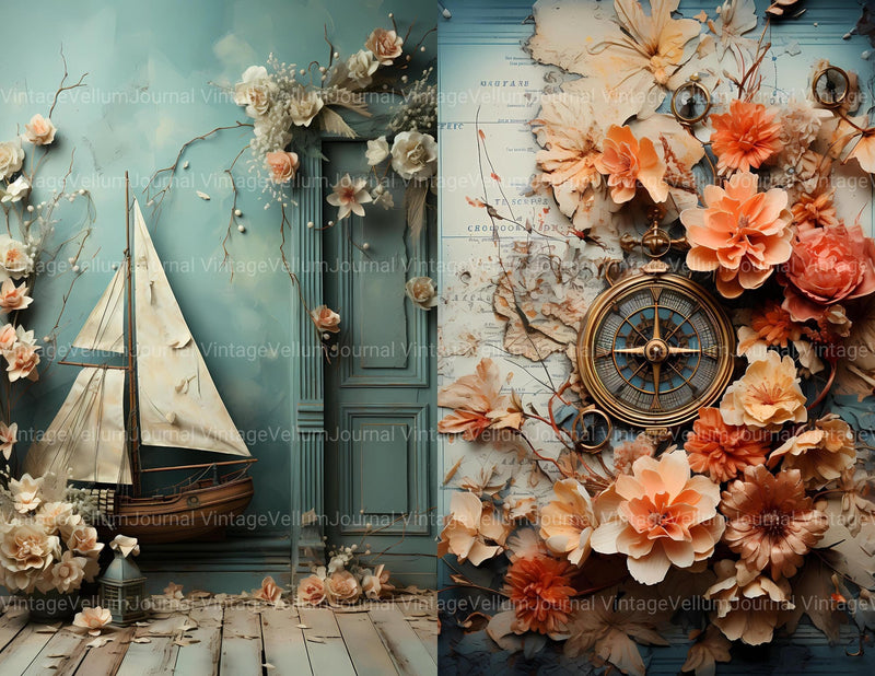 Nautical Spring Junk Journal Pages - CraftNest