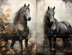 Dark Fantasy Horse Junk Journal Pages - CraftNest
