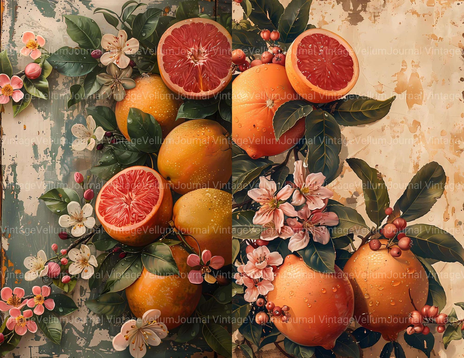 Exotic Fruit Junk Journal Pages - CraftNest - Digital Crafting and Art