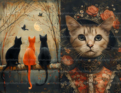 Cats Summer Junk Journal Pages - CraftNest - Digital Crafting and Art