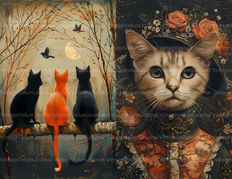 Cats Summer Junk Journal Pages - CraftNest - Digital Crafting and Art