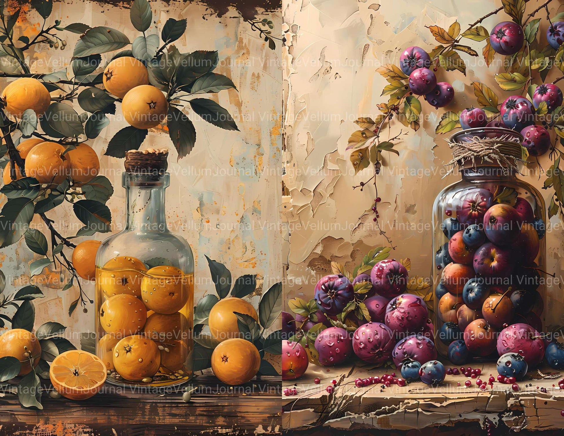 Orchard Harvest Junk Journal Pages - CraftNest - Digital Crafting and Art