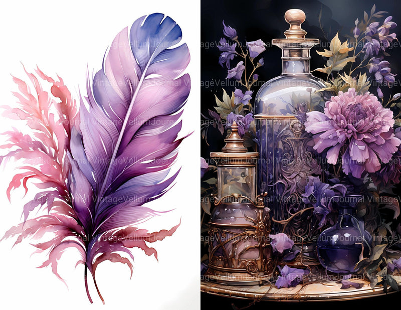 Lavender Purple Junk Journal Pages - CraftNest
