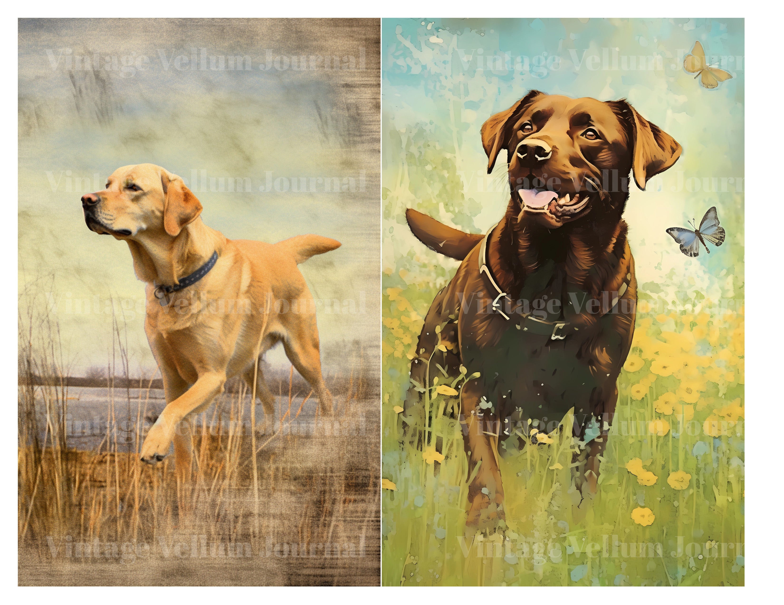 Labrador Retrievers Junk Journal Pages - CraftNest