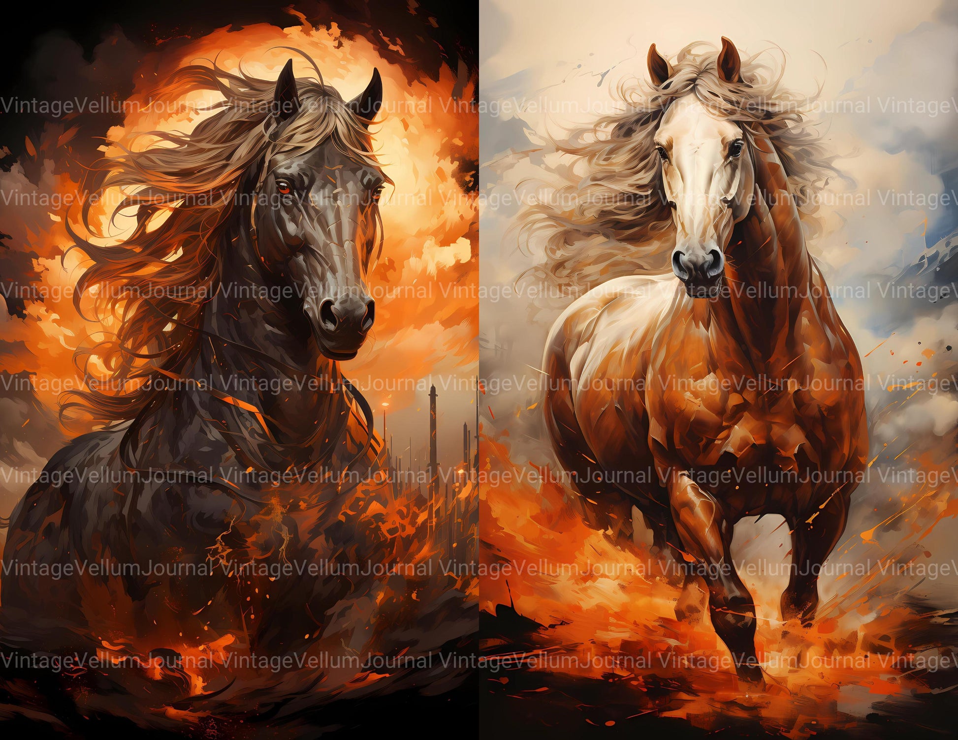 Fire Horse Junk Journal Pages - CraftNest