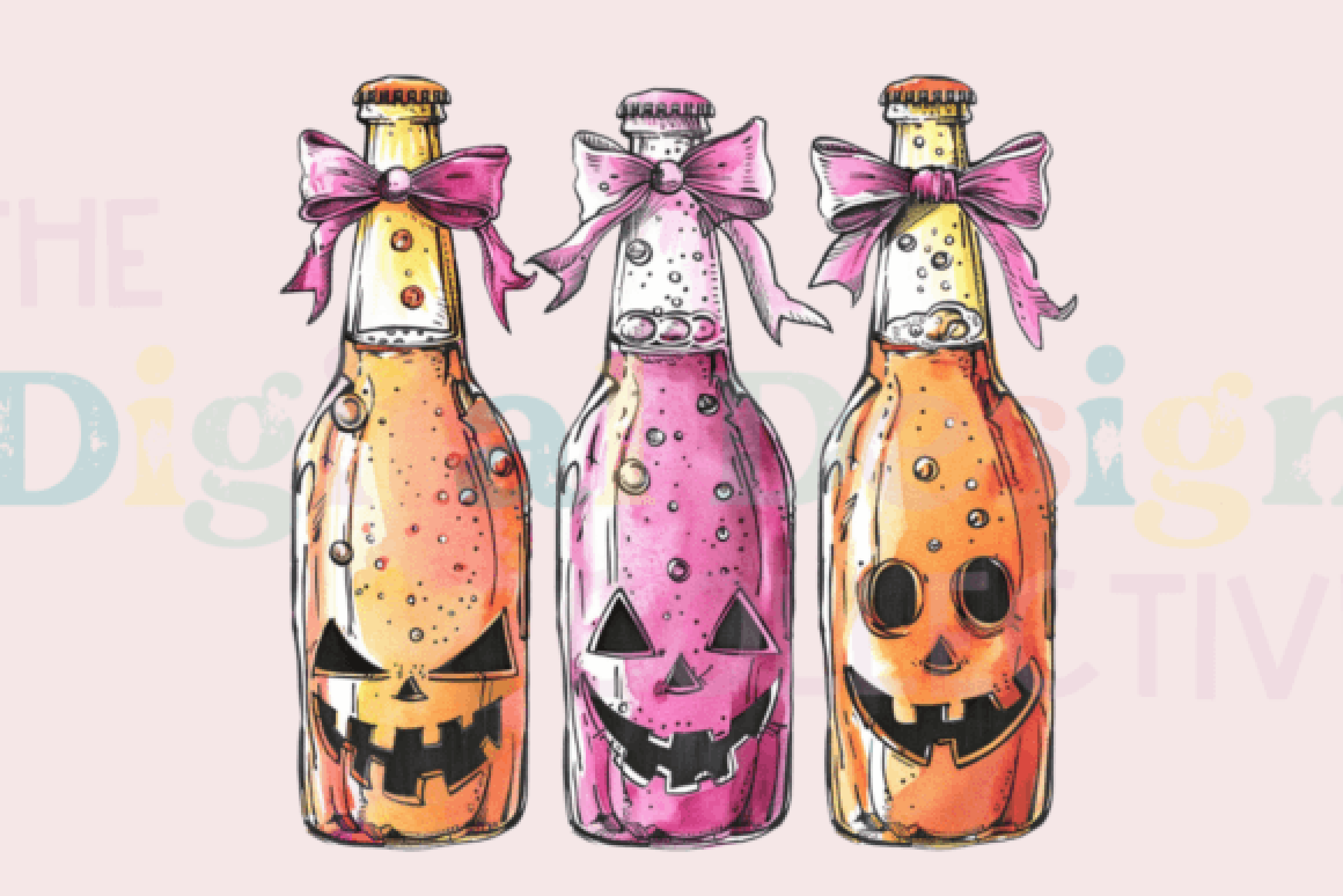 Halloween Coquette Beer Design Clipart Bundle