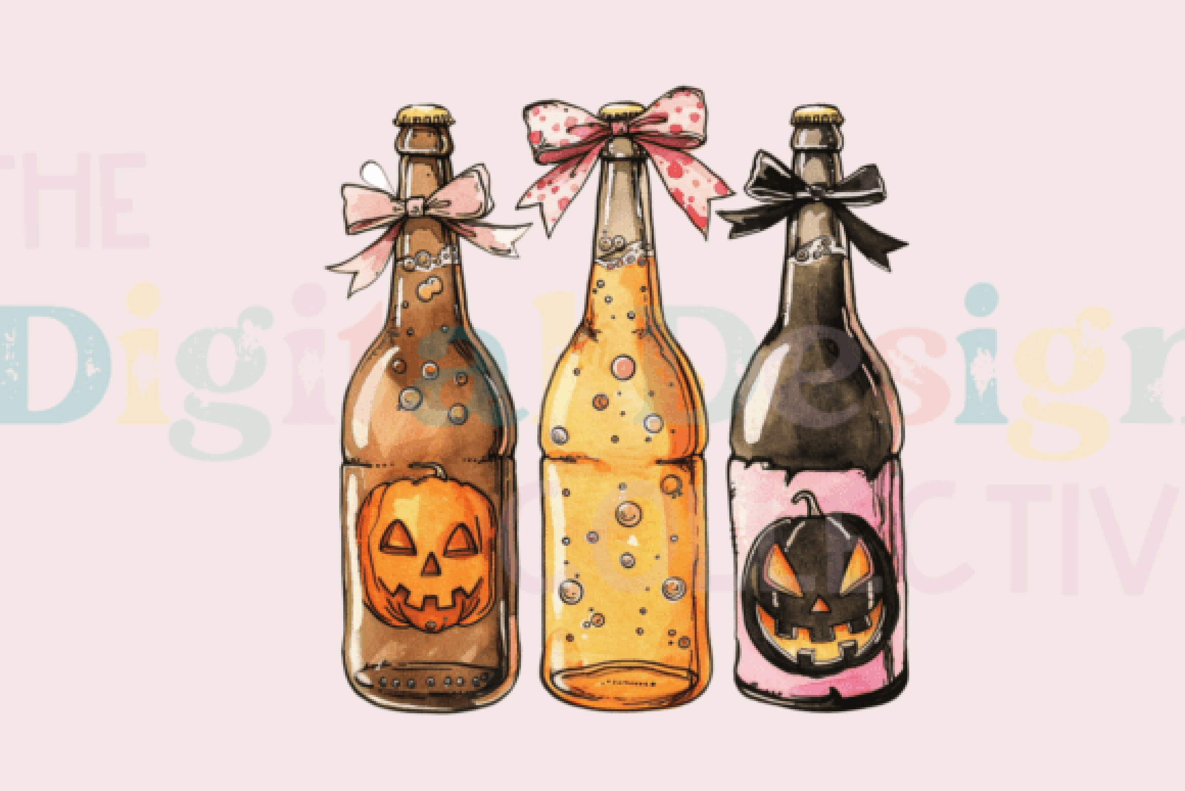 Halloween Coquette Beer Design Clipart Bundle