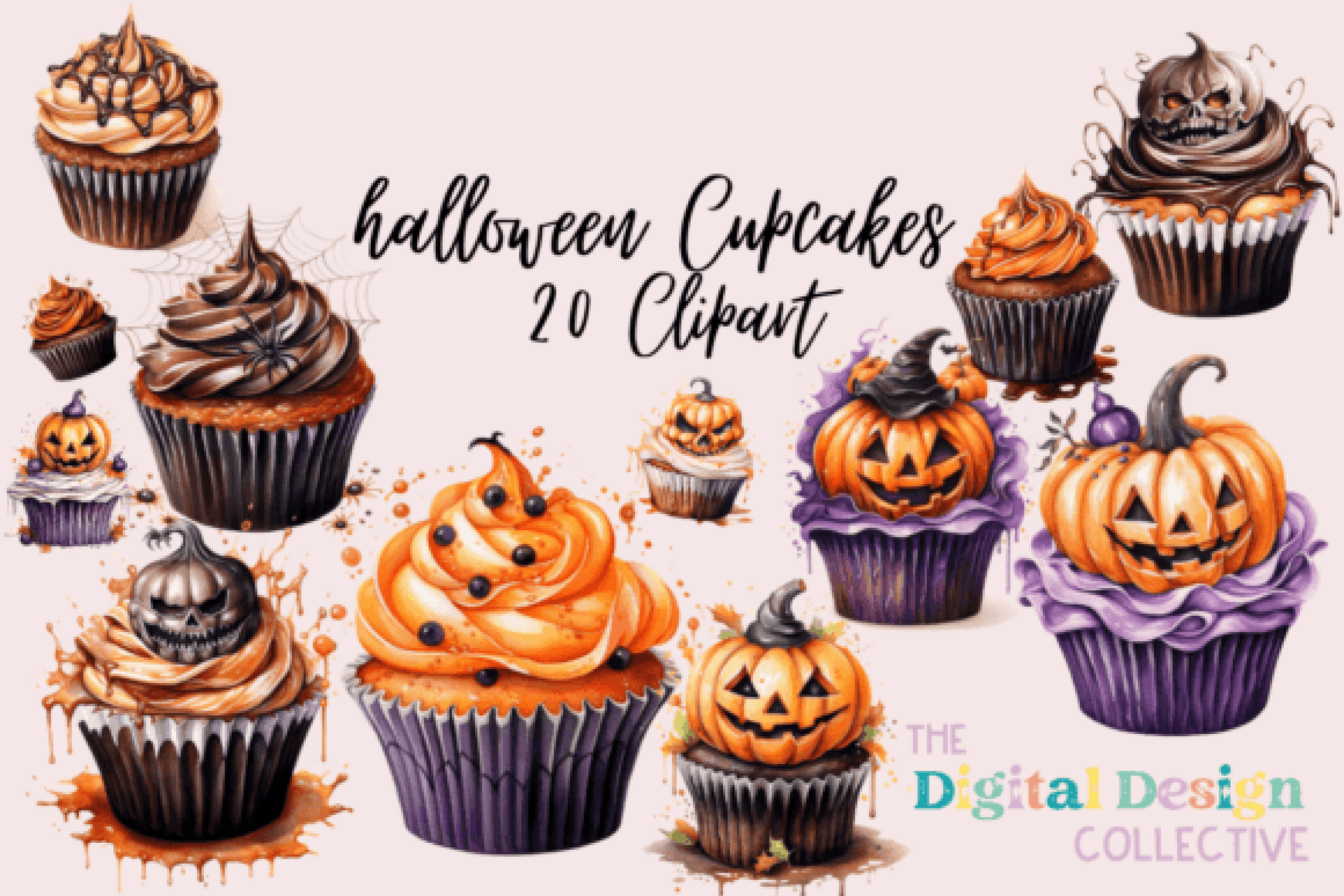 Halloween Cupcakes Clipart Bundle - CraftNest - Digital Crafting and Art