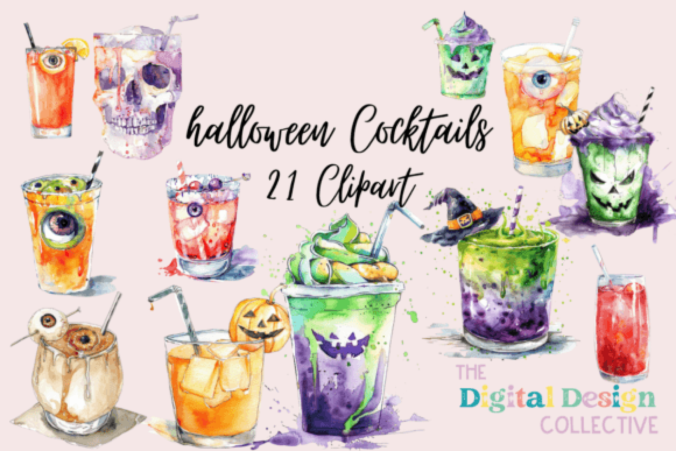 Halloween Drinks Clipart Bundle