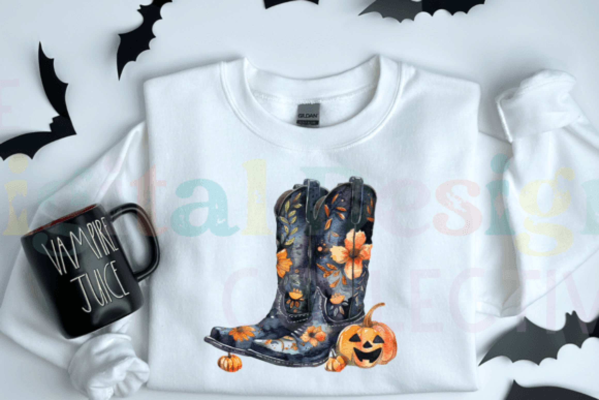 Stylish Halloween Fall Western Boots Clipart Bundle